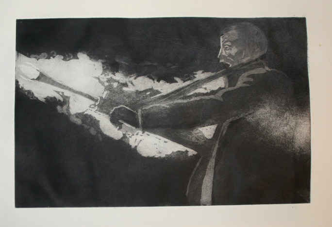 Arthur with Lewis gun